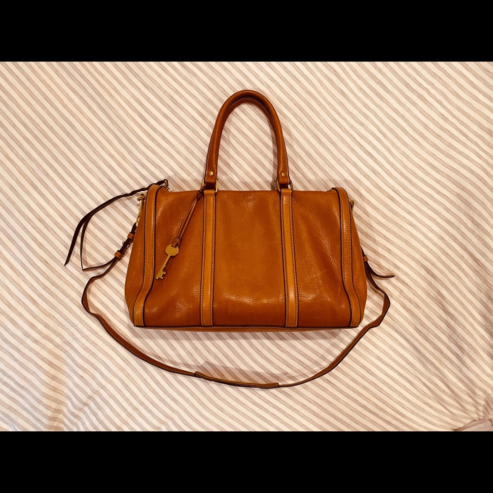 Fossil🦖 Kendall Large Satchel leather zip top bag